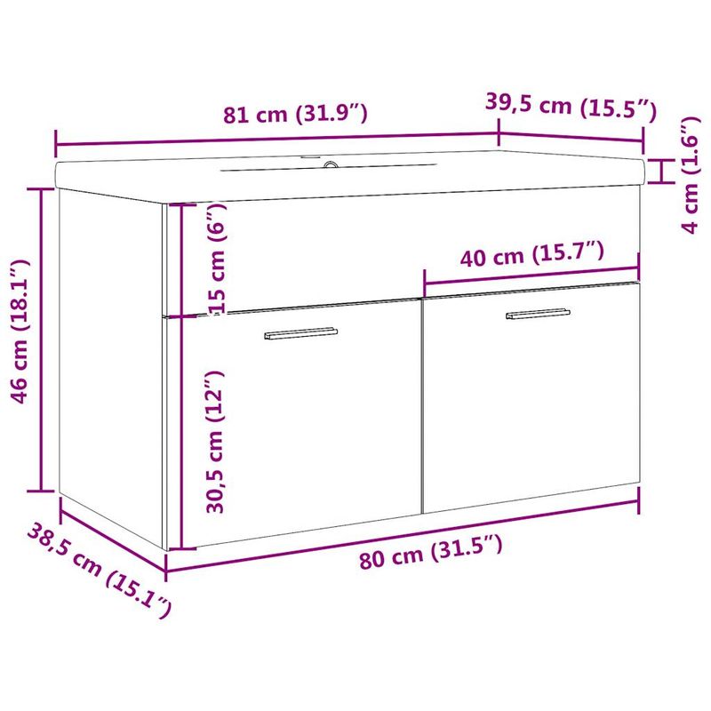 Casa si Gradina - Mobilier - Seturi de mobilier - Seturi baie - Set mobilier de baie, 2 piese, lemn vechi, lemn prelucrat - Infinity.ro