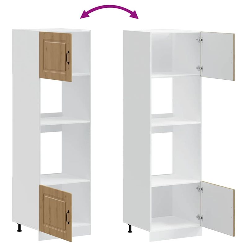 Casa si Gradina - Mobilier - Comode si corpuri - Corpuri bucatarie - Dulap pentru cuptor 2 buc Lucca Stejar artizanal lemn prelucrat - Infinity.ro