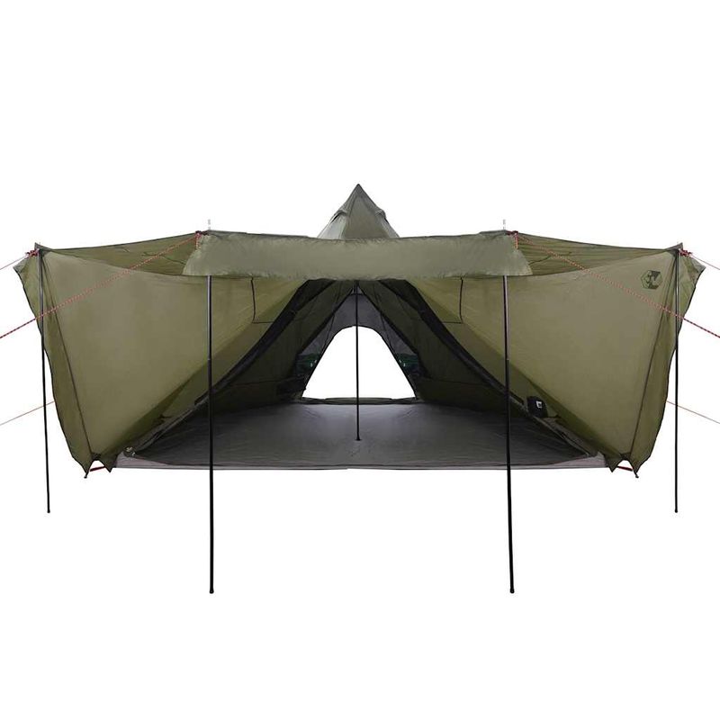 Sport si Outdoor - Camping - Corturi camping - Cort familie Tipi pentru 8 persoane verde masliniu impermeabil - Infinity.ro