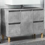 Casa si Gradina - Mobilier - Mobilier baie - Comode baie - Dulap de chiuveta, gri beton, 80x33x60 cm, lemn prelucrat - Infinity.ro