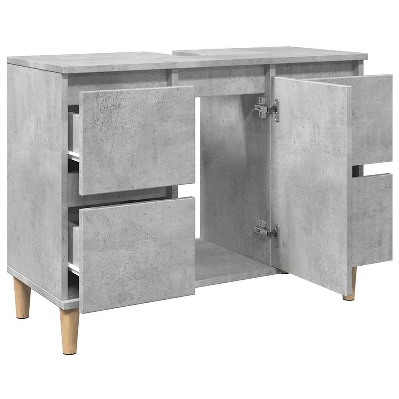 Casa si Gradina - Mobilier - Mobilier baie - Comode baie - Dulap de chiuveta, gri beton, 80x33x60 cm, lemn prelucrat - Infinity.ro