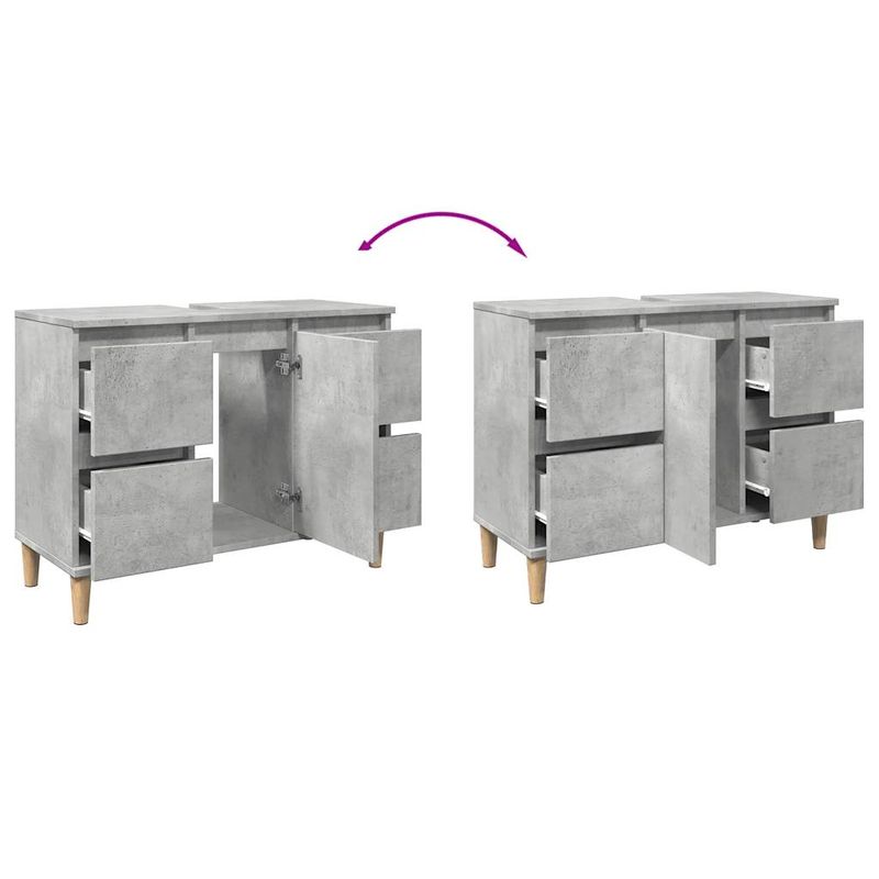 Casa si Gradina - Mobilier - Mobilier baie - Comode baie - Dulap de chiuveta, gri beton, 80x33x60 cm, lemn prelucrat - Infinity.ro
