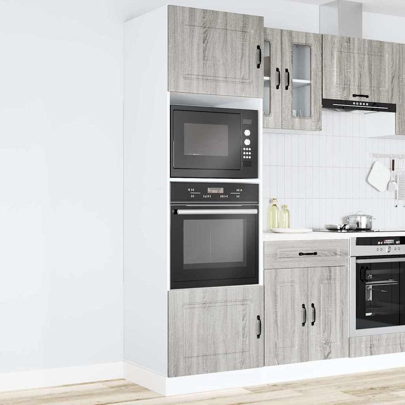 Casa si Gradina - Mobilier - Comode si corpuri - Corpuri bucatarie - Dulapuri cuptor 2 buc Lucca Gri Sonoma Lemn prelucrat - Infinity.ro