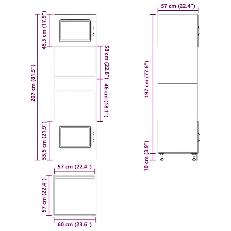 Casa si Gradina - Mobilier - Comode si corpuri - Corpuri bucatarie - Dulapuri cuptor 2 buc Lucca Gri Sonoma Lemn prelucrat - Infinity.ro
