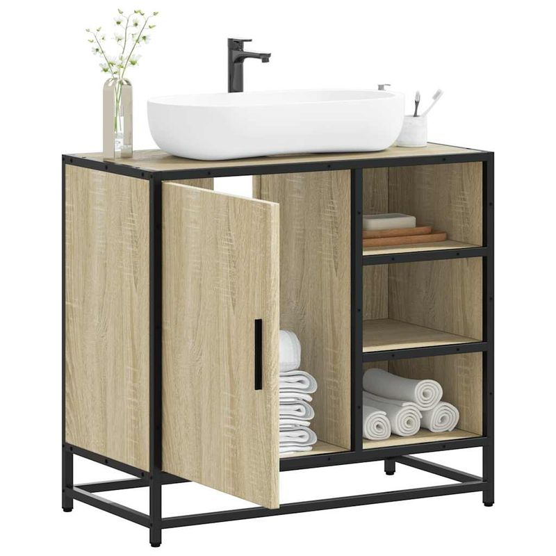 Casa si Gradina - Mobilier - Mobilier baie - Comode baie - Dulap de chiuveta baie stejar sonoma 65x33x60 cm lemn prelucrat - Infinity.ro