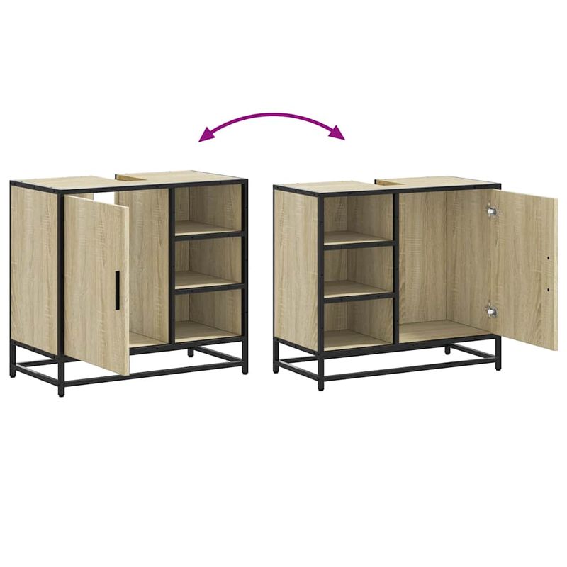Casa si Gradina - Mobilier - Mobilier baie - Comode baie - Dulap de chiuveta baie stejar sonoma 65x33x60 cm lemn prelucrat - Infinity.ro