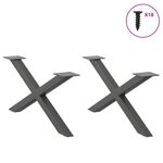 Casa si Gradina - Mobilier - Feronerie si accesorii mobila - Picioare pentru masuta cafea in forma de X, 2 buc Antracit Otel, mărime 70x(30-31) cm (40 mm) - Infinity.ro