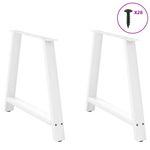 Casa si Gradina - Mobilier - Feronerie si accesorii mobila - Picioare masuta cafea in forma A 2 buc alb 100x(72-73) cm otel - Infinity.ro