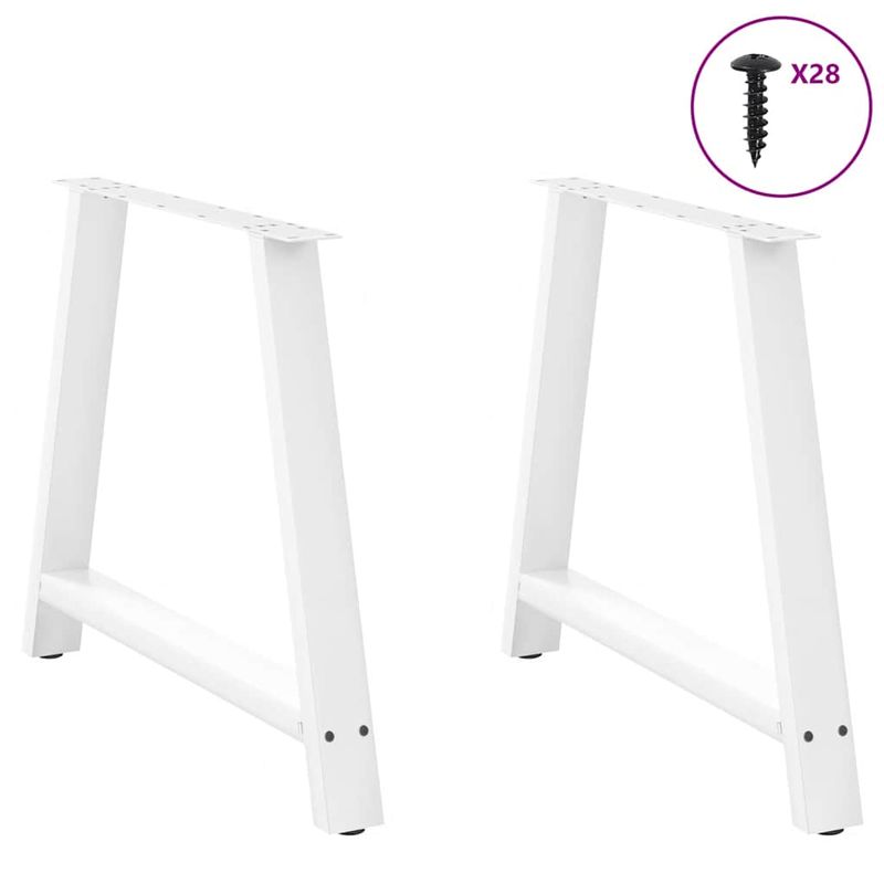 Casa si Gradina - Mobilier - Feronerie si accesorii mobila - Picioare masuta cafea in forma A 2 buc alb 100x(72-73) cm otel - Infinity.ro
