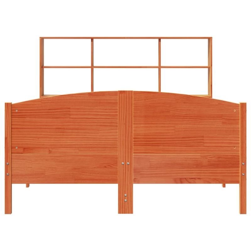 Casa si Gradina - Mobilier - Paturi si accesorii - Paturi - Pat cu biblioteca fara saltea, maro, 120x190 cm, lemn masiv pin - Infinity.ro