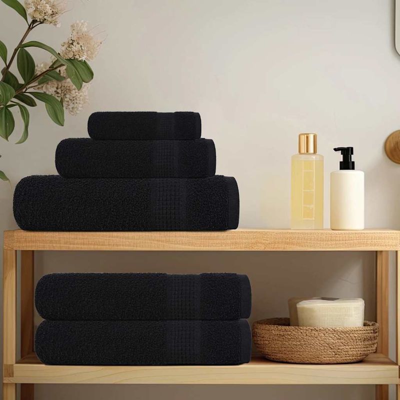 Casa si Gradina - Textile si covoare - Textile baie - Prosoape - Prosoape de dus 4 buc Negru 70x140 cm 360 g/m² 100% bumbac - Infinity.ro