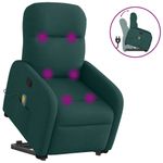 Ingrijire personala si Cosmetice - Sanatate si wellness - Articole wellness - Fotolii de masaj - Fotoliu rabatabil de masaj, cu ridicare, verde inchis, textil - Infinity.ro