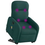 Ingrijire personala si Cosmetice - Sanatate si wellness - Articole wellness - Fotolii de masaj - Fotoliu rabatabil de masaj, cu ridicare, verde inchis, textil - Infinity.ro