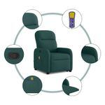 Ingrijire personala si Cosmetice - Sanatate si wellness - Articole wellness - Fotolii de masaj - Fotoliu rabatabil de masaj, cu ridicare, verde inchis, textil - Infinity.ro