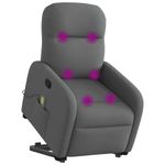 Ingrijire personala si Cosmetice - Sanatate si wellness - Articole wellness - Fotolii de masaj - Fotoliu de masaj rabatabil cu ridicare, gri inchis, textil - Infinity.ro