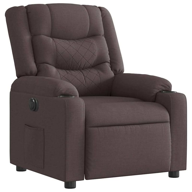 Casa si Gradina - Mobilier - Scaune si fotolii - Fotolii - Fotoliu rabatabil electric, maro inchis, material textil - Infinity.ro