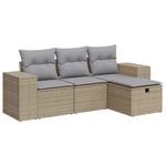 Casa si Gradina - Gradina si terasa - Mobilier exterior - Seturi mobila gradina - Set canapele de gradina, 4 piese, cu perne, bej, poliratan - Infinity.ro