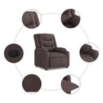Casa si Gradina - Mobilier - Scaune si fotolii - Fotolii - Fotoliu rabatabil electric, maro inchis, material textil - Infinity.ro