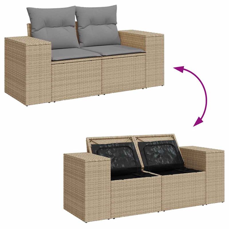 Casa si Gradina - Gradina si terasa - Mobilier exterior - Seturi mobila gradina - Set canapele de gradina, 4 piese, cu perne, bej, poliratan - Infinity.ro