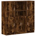 Casa si Gradina - Mobilier - Biblioteci si rafturi - Rafturi - Set dulap de bucatarie din 3 piese din lemn de stejar afumat - Infinity.ro