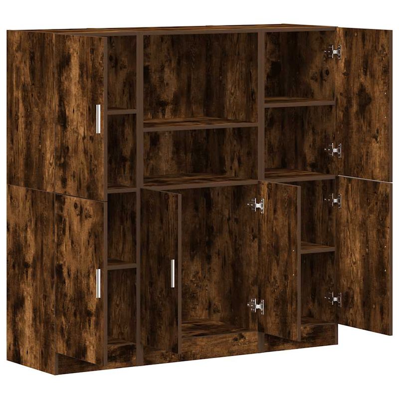 Casa si Gradina - Mobilier - Biblioteci si rafturi - Rafturi - Set dulap de bucatarie din 3 piese din lemn de stejar afumat - Infinity.ro