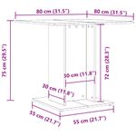 Casa si Gradina - Mobilier - Mese si birouri - Mese bucatarie si dining - Masa de bucatarie, lemn vechi, 80x80x75 cm, lemn prelucrat - Infinity.ro