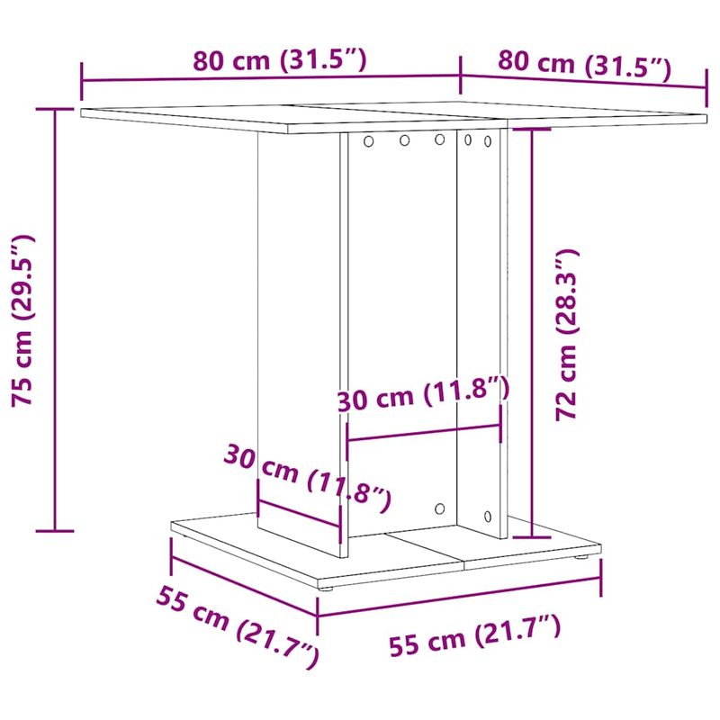 Casa si Gradina - Mobilier - Mese si birouri - Mese bucatarie si dining - Masa de bucatarie, lemn vechi, 80x80x75 cm, lemn prelucrat - Infinity.ro