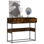 Casa si Gradina - Mobilier - Comode si corpuri - Console - Masuta consola, stejar fumuriu, 90x35x80 cm, lemn prelucrat - Infinity.ro