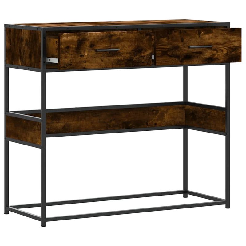 Casa si Gradina - Mobilier - Comode si corpuri - Console - Masuta consola, stejar fumuriu, 90x35x80 cm, lemn prelucrat - Infinity.ro