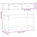 Casa si Gradina - Mobilier - Comode si corpuri - Console - Masuta consola, stejar fumuriu, 90x35x80 cm, lemn prelucrat - Infinity.ro