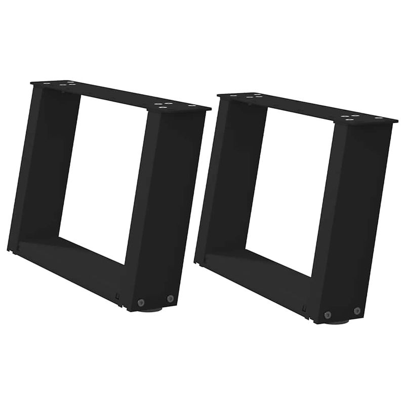 Casa si Gradina - Mobilier - Feronerie si accesorii mobila - Picioare pentru masuta de cafea in forma de U 2 buc Negru Otel - Infinity.ro