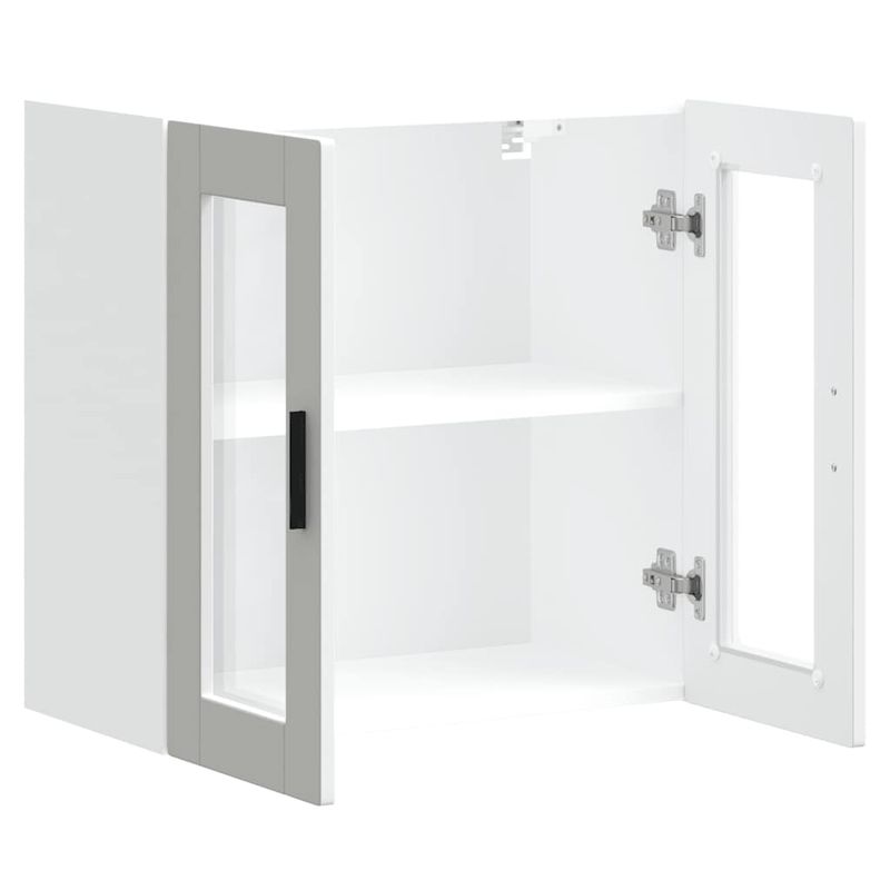 Casa si Gradina - Mobilier - Comode si corpuri - Corpuri bucatarie - Dulap de bucatarie cu usa din sticla „Porto” alb, model 1x dulap de perete din sticlă (2 uși), mărime 60x31x60 cm - Infinity.ro