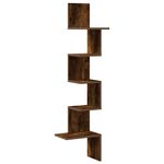 Casa si Gradina - Mobilier - Biblioteci si rafturi - Rafturi - Raft coltar perete stejar fumuriu 32x32x127,5 cm lemn prelucrat - Infinity.ro