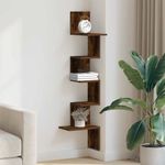 Casa si Gradina - Mobilier - Biblioteci si rafturi - Rafturi - Raft coltar perete stejar fumuriu 32x32x127,5 cm lemn prelucrat - Infinity.ro