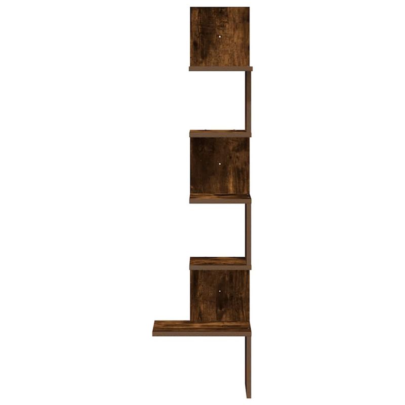 Casa si Gradina - Mobilier - Biblioteci si rafturi - Rafturi - Raft coltar perete stejar fumuriu 32x32x127,5 cm lemn prelucrat - Infinity.ro