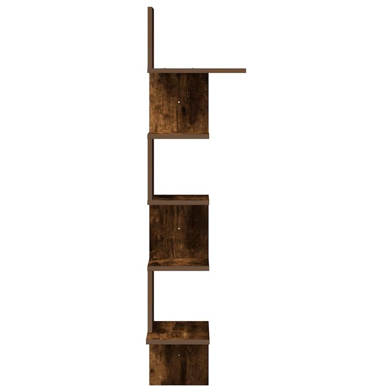 Casa si Gradina - Mobilier - Biblioteci si rafturi - Rafturi - Raft coltar perete stejar fumuriu 32x32x127,5 cm lemn prelucrat - Infinity.ro