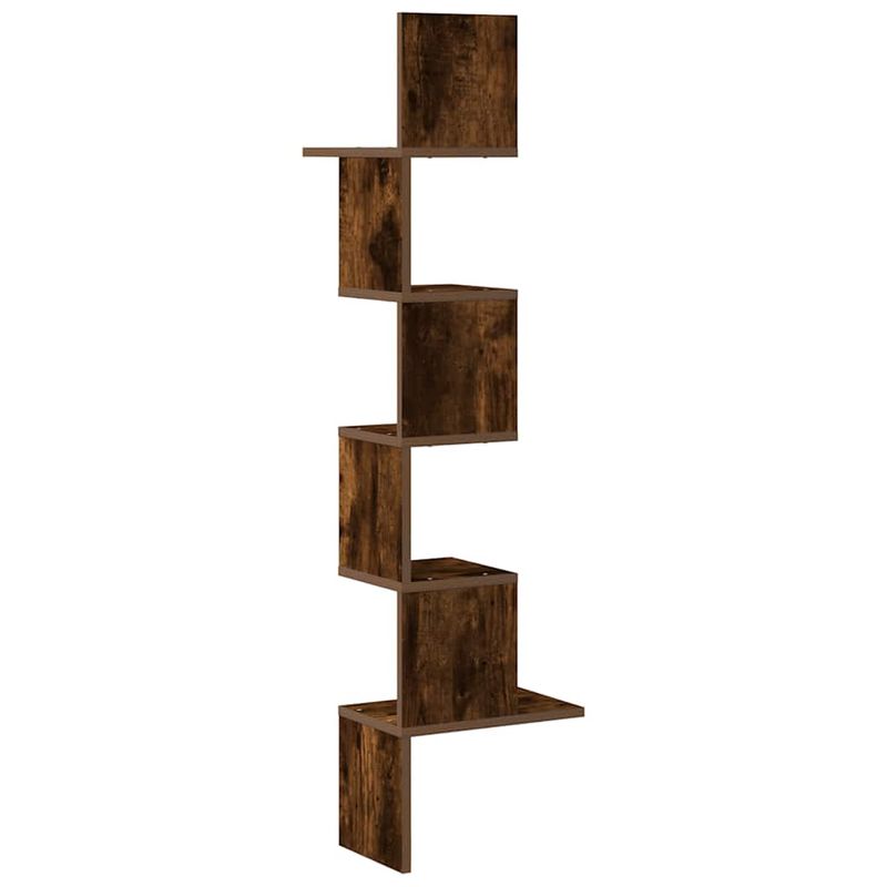 Casa si Gradina - Mobilier - Biblioteci si rafturi - Rafturi - Raft coltar perete stejar fumuriu 32x32x127,5 cm lemn prelucrat - Infinity.ro