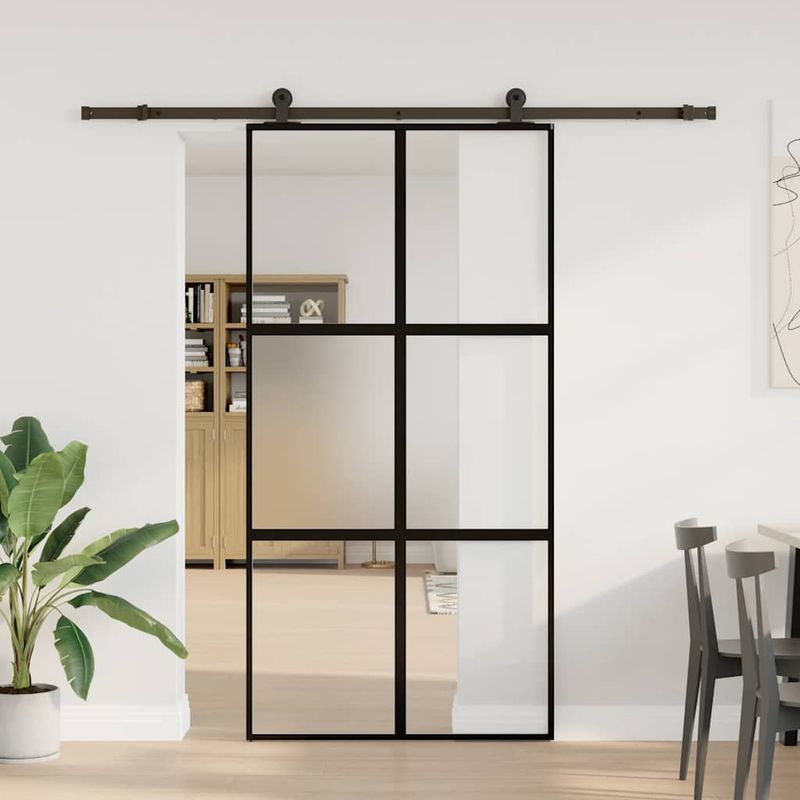 Casa si Gradina - Constructii - Usi interior, exterior si garaj - Usi interior - Usa glisanta cu set de feronerie sticla temperata si aluminiu - Infinity.ro