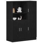 Casa si Gradina - Mobilier - Biblioteci si rafturi - Rafturi - Set dulap de bucatarie 2 piese Lemn negru prelucrat - Infinity.ro