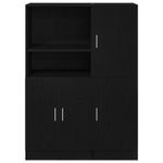 Casa si Gradina - Mobilier - Biblioteci si rafturi - Rafturi - Set dulap de bucatarie 2 piese Lemn negru prelucrat - Infinity.ro