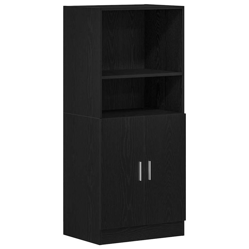 Casa si Gradina - Mobilier - Biblioteci si rafturi - Rafturi - Set dulap de bucatarie 2 piese Lemn negru prelucrat - Infinity.ro