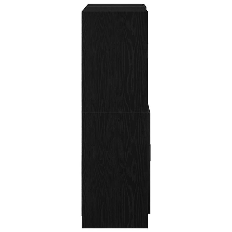 Casa si Gradina - Mobilier - Biblioteci si rafturi - Rafturi - Set dulap de bucatarie 2 piese Lemn negru prelucrat - Infinity.ro