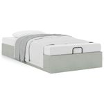 Casa si Gradina - Mobilier - Paturi si accesorii - Paturi - Cadru de pat otoman fara saltea Gri deschis 80x200 cm catifea - Infinity.ro