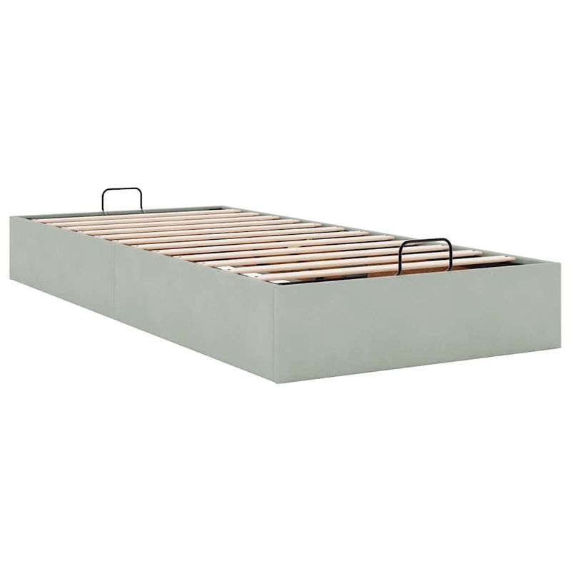 Casa si Gradina - Mobilier - Paturi si accesorii - Paturi - Cadru de pat otoman fara saltea Gri deschis 80x200 cm catifea - Infinity.ro