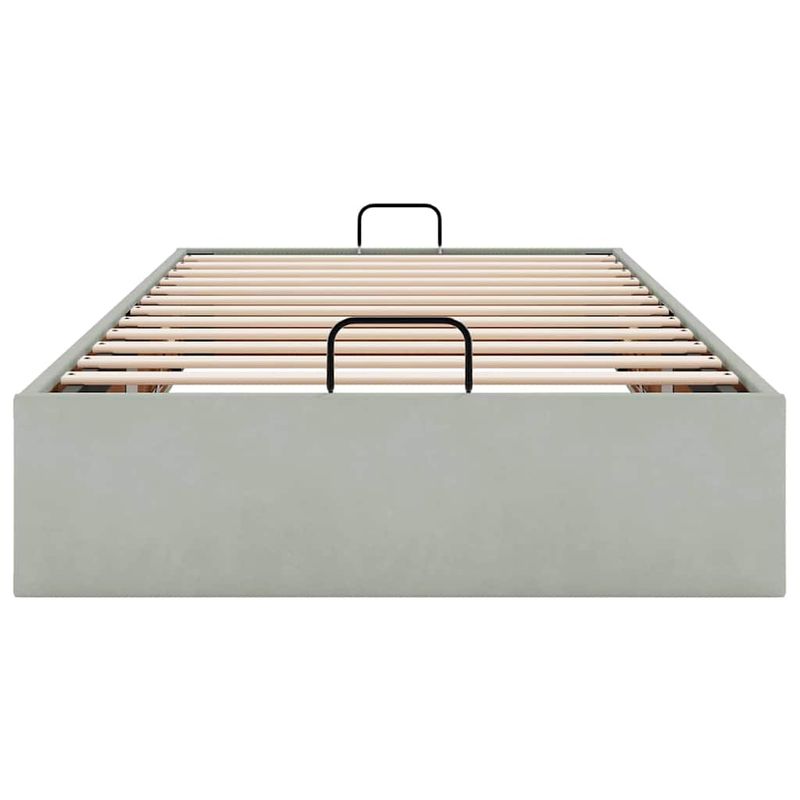Casa si Gradina - Mobilier - Paturi si accesorii - Paturi - Cadru de pat otoman fara saltea Gri deschis 80x200 cm catifea - Infinity.ro
