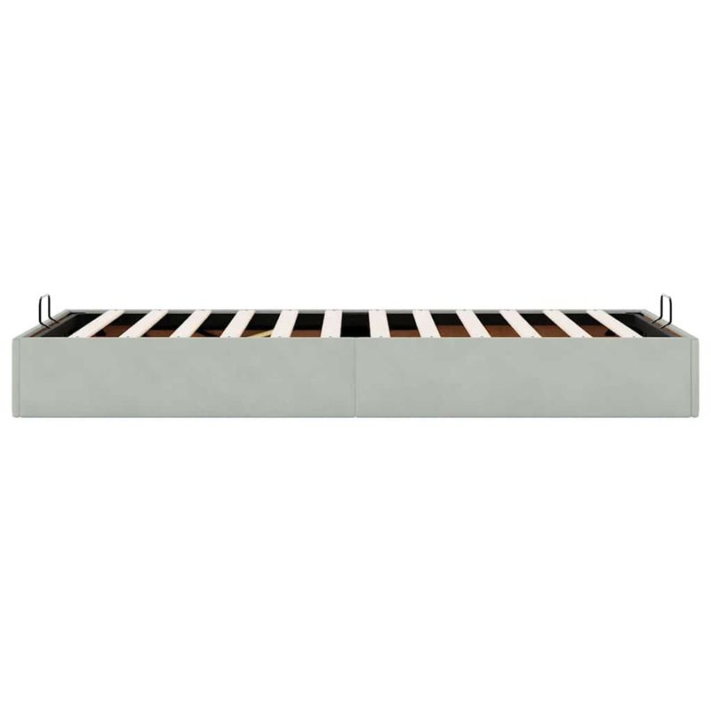 Casa si Gradina - Mobilier - Paturi si accesorii - Paturi - Cadru de pat otoman fara saltea Gri deschis 80x200 cm catifea - Infinity.ro