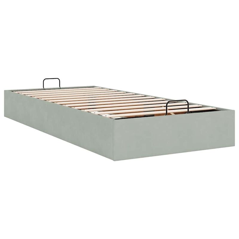 Casa si Gradina - Mobilier - Paturi si accesorii - Paturi - Cadru de pat otoman fara saltea Gri deschis 80x200 cm catifea - Infinity.ro