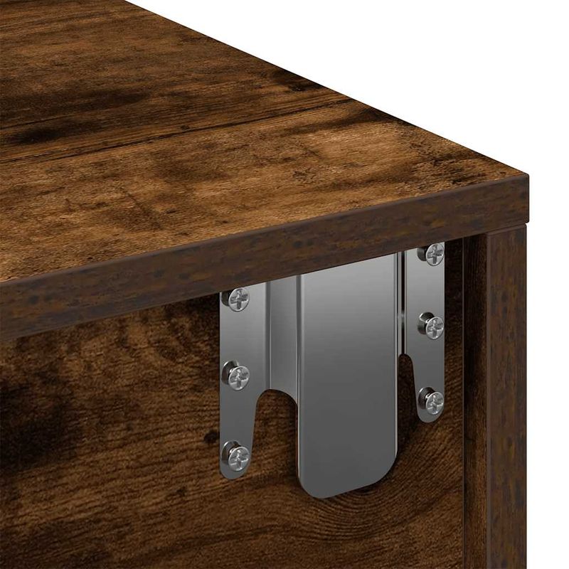 Casa si Gradina - Mobilier - Biblioteci si rafturi - Rafturi - Raft de perete cu sertare Stejar afumat Lemn prelucrat, mărime 80x33x17 cm - Infinity.ro