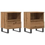Casa si Gradina - Mobilier - Comode si corpuri - Noptiere - Noptiere, 2 buc., stejar artizanal, 40x35x50 cm, lemn prelucrat - Infinity.ro