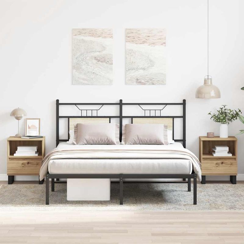 Casa si Gradina - Mobilier - Comode si corpuri - Noptiere - Noptiere, 2 buc., stejar artizanal, 40x35x50 cm, lemn prelucrat - Infinity.ro